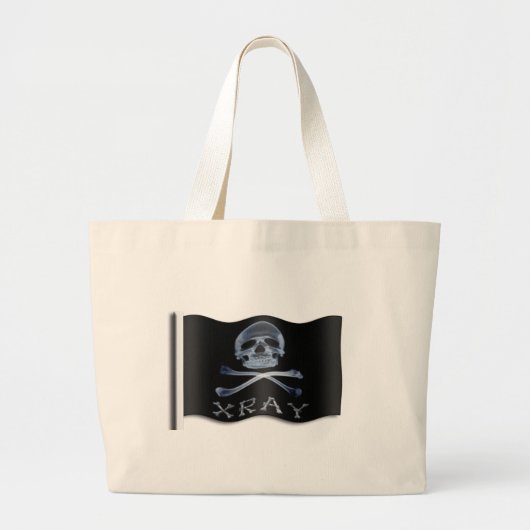 XRAY PIRATE Flag RADIOLOGY JOLLY ROGER Grote Tote Bag (Voorkant)