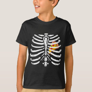 Xray Skelet Rib Cage Pizza Lover Grappige Hallowee T-shirt