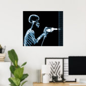 XRAY SKELETON DRILL BLACK BLUE POSTER (Thuiskantoor)
