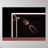 XRAY SKELETON SOCCER GOALIE RED POSTER (Voorkant)