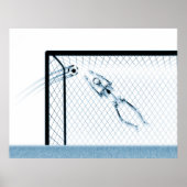 XRAY SKELETON SOCCER GOALIE WAT BLAUW POSTER (Voorkant)