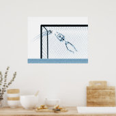XRAY SKELETON SOCCER GOALIE WAT BLAUW POSTER (Keuken)