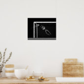 XRAY SKELETON SOCCER GOALIE WHITE BLACK POSTER (Keuken)