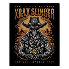XRay Slinger Skelet Cowboy Perfect Poster
