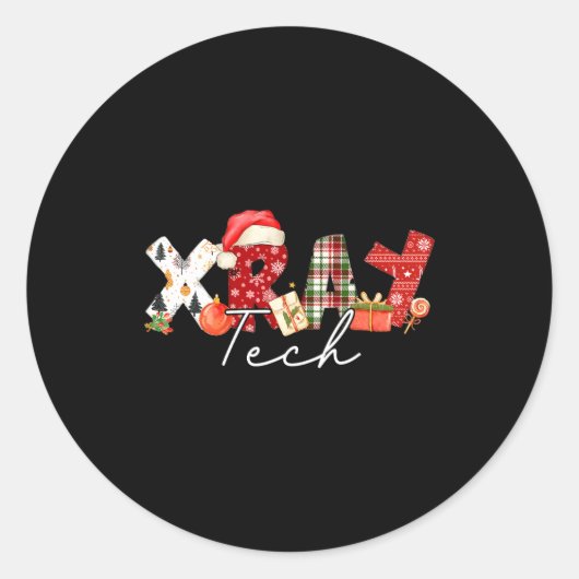 Xray Tech Christmas Bow Rad Tech Radiology Gift Me Ronde Sticker (Voorkant)