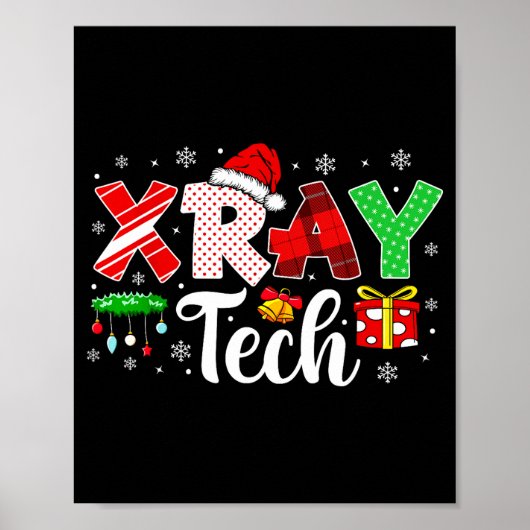 Xray Tech Christmas Bow Rad Tech Radiology Men Wom Poster (Voorkant)