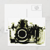 XRAY VISION CAMERA BLACK YELLOW BRIEFKAART (Voorkant / Achterkant)