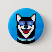 XRdoge Logo blauw Ronde Button 5,7 Cm (Voorkant)