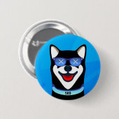 XRdoge Logo blauw Ronde Button 5,7 Cm (Voorkant /achterkant)