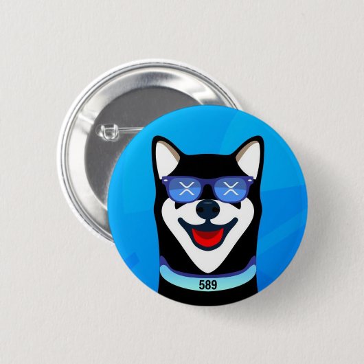 XRdoge Logo blauw Ronde Button 5,7 Cm (Voorkant /achterkant)
