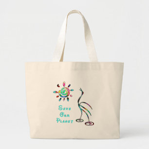 xRed onze planeet Grote Tote Bag