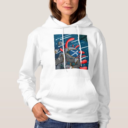 XRP Astronaut NAAR DE MAAN - XRP cryptocurrency Hoodie (Voorkant)