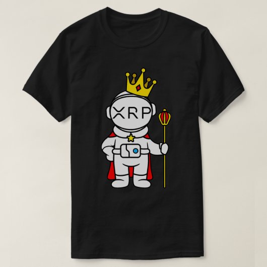 XRP-code Crypto Currency aan de maan Astronaut T-shirt (Design voorkant)