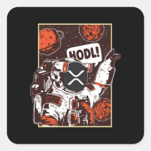 XRP Crypto Astronaut Vierkante Sticker