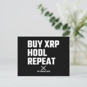 XRP Crypto Cryptocurrency koopt de Herhaling van h Briefkaart (Staand voorkant)