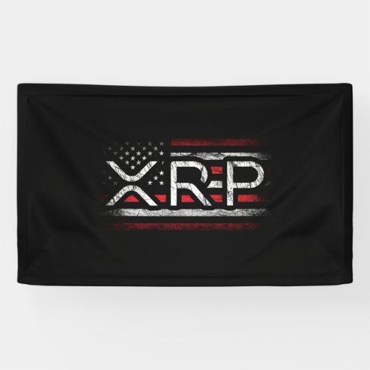 XRP Crypto Currency Cryptocurrency Amerikaanse vla Spandoek (Horizontaal)