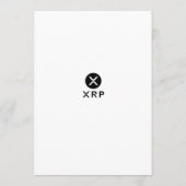XRP Crypto Currency Zwart-wit Platte Menu (Achterkant)