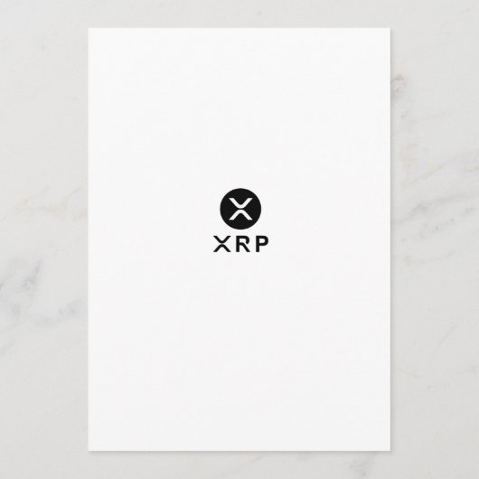XRP Crypto Currency Zwart-wit Platte Menu (Achterkant)