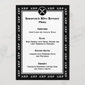 XRP Crypto Currency Zwart-wit Platte Menu (Voorkant)