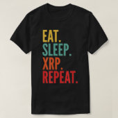 Xrp Crypto, Eat Sleep Xrp Herhalen T-shirt (Design voorkant)
