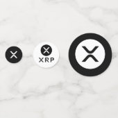 XRP Crypto Valuta Zwart Witte Tafel Confetti (Voorkanten)