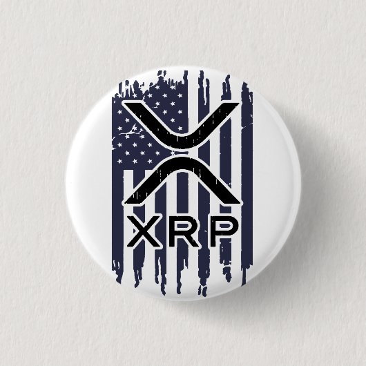XRP Cryptocurrency Verenigde Staten Amerikaans Ronde Button 3,2 Cm (Voorkant)