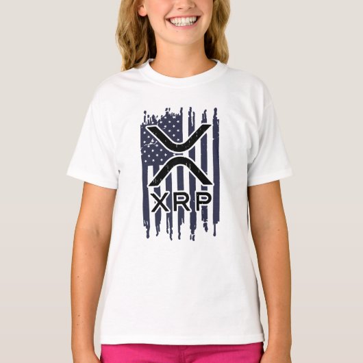 XRP Cryptocurrency Verenigde Staten Amerikaans T-shirt (Voorkant)