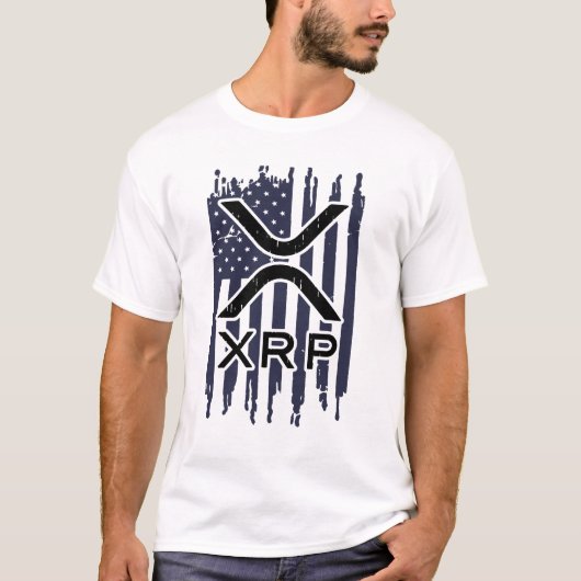 XRP Cryptocurrency Verenigde Staten Amerikaans T-shirt (Voorkant)