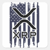 XRP Cryptocurrency Verenigde Staten Amerikaans Vierkante Sticker (Voorkant)