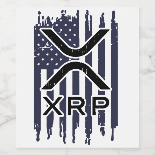 XRP Cryptocurrency Verenigde Staten Amerikaans Wijn Etiket (Enkel label)