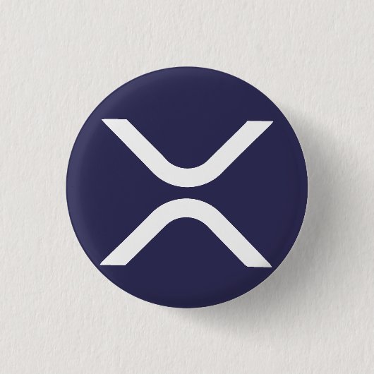 XRP cryptocurrency - XRP Ronde Button 3,2 Cm (Voorkant)