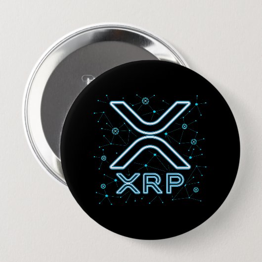 XRP Cryptocurrency XRPL Blockchain Crypto Stars Ronde Button 4,0 Cm (Voorkant /achterkant)