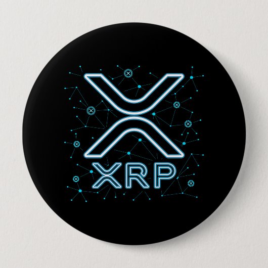 XRP Cryptocurrency XRPL Blockchain Crypto Stars Ronde Button 4,0 Cm (Voorkant)