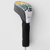 XRP cryptogeld - XRP zonsondergang kleuren Golfheadcover (Schuin)