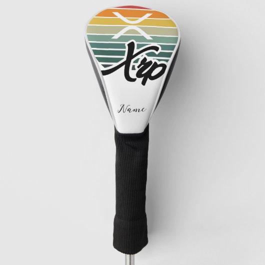 XRP cryptogeld - XRP zonsondergang kleuren Golfheadcover (Voorkant)