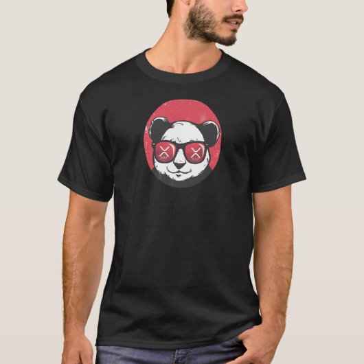 Xrp Cute Crypto Panda Sun Glasses Retro T-shirt (Voorkant)