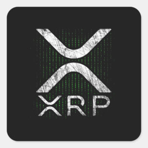 XRP Hodlers - Cryptocurrency - Binaire Code - XRP Vierkante Sticker
