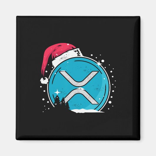 Xrp Kerstmuts Moonshot Ripple Crypto Merch Aan Magneet (Voorkant)