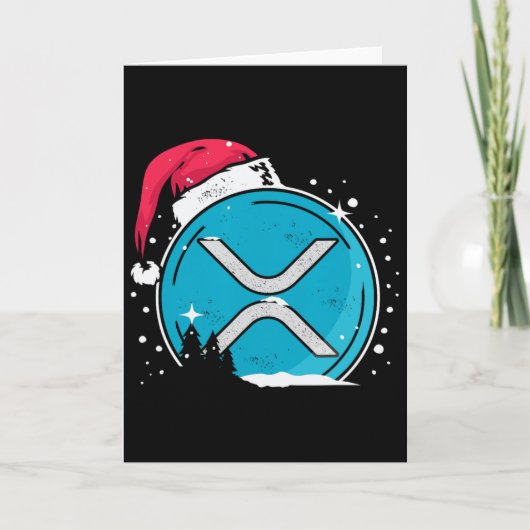 Xrp Kerstmuts Moonshot Ripple Crypto Merch Voor Kaart (Voorkant)