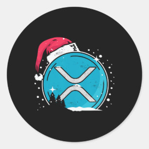Xrp Kerstmuts Moonshot Ripple Crypto Merch Voor Ronde Sticker