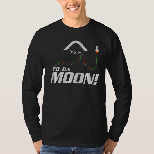 Xrp naar Da Moon Cryptocurrency Trading Ripple Cry T-shirt (Voorkant)