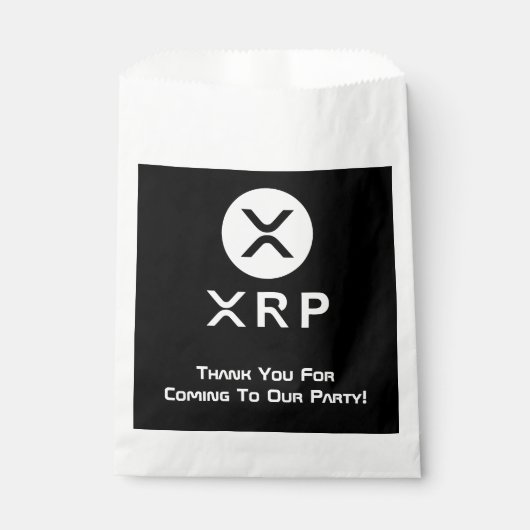 XRP Party Zwart-wit Crypto-valuta Bedankzakje (Voorkant)