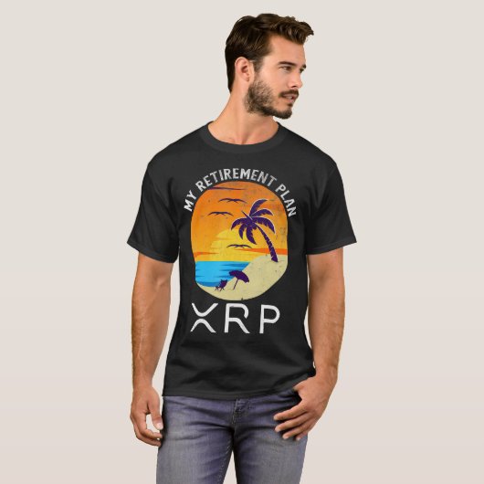 XRP Ripple Cryptocurrency Mijn Pensioenplan Strand T-shirt (Voorkant volledig)