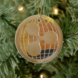 XRP Ripple Gouden Ronde Ornament