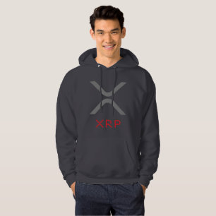 XRP ripple Grey & Red Logo   Hoodie