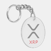XRP ripple Grey & Red Logo | Sleutelhanger (Voorkant Links)
