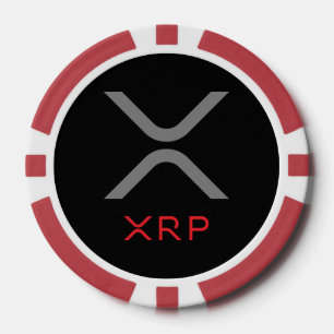 XRP Ripple grijs & rood logo   Poker Chips