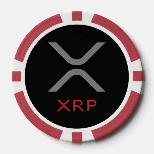 XRP Ripple grijs & rood logo | Poker Chips (Voorkant)