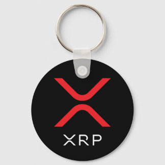 XRP Rood met rimpeling en wit Logo | Basis-Sleutel Sleutelhanger