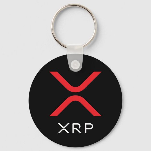 XRP Rood met rimpeling en wit Logo | Basis-Sleutel Sleutelhanger (Voorkant)